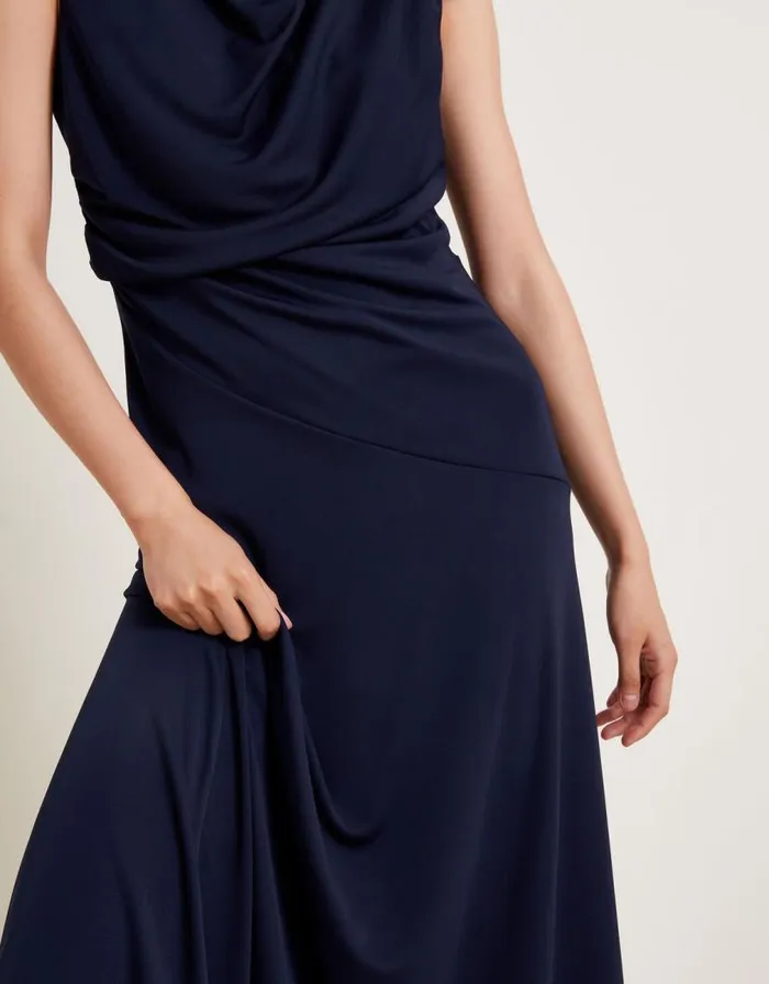 Monsoon Debra Drape Jersey Dress Blue Women Occasion Dresses Monsoon Debra Drape Jersey Dress Blue Women Occasion Dresses