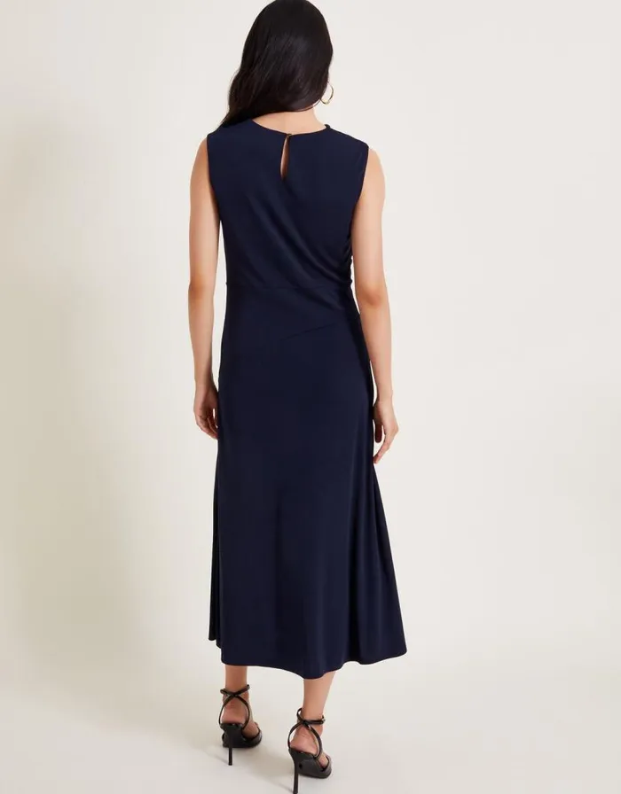 Monsoon Debra Drape Jersey Dress Blue Women Occasion Dresses Monsoon Debra Drape Jersey Dress Blue Women Occasion Dresses