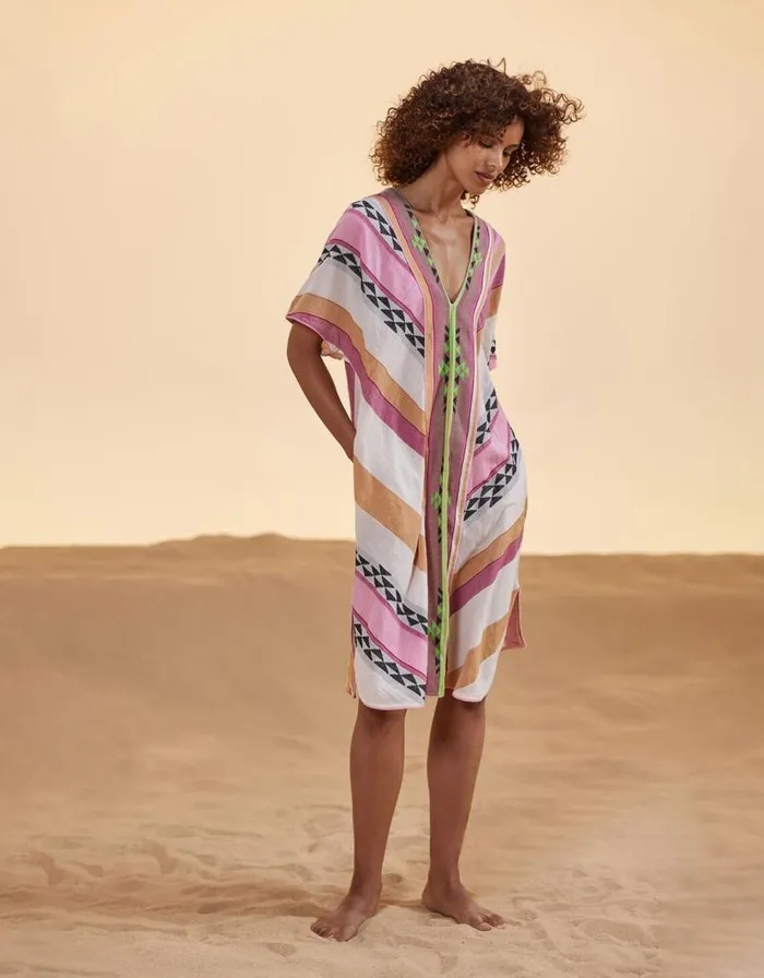 Monsoon Devotion Twins Jacquard Tunic Multi Women Beachwear and Swimwear Monsoon Devotion Twins Jacquard Tunic Multi Women Beachwear and Swimwear