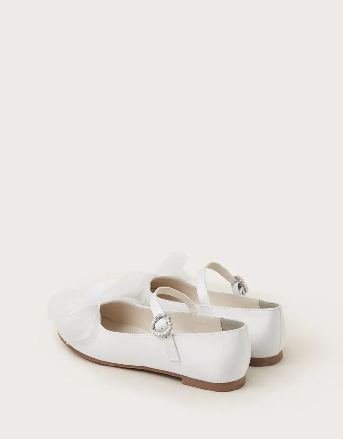 Monsoon Embellished Ballet Flats Ivory Children Partywear Monsoon Embellished Ballet Flats Ivory Children Partywear