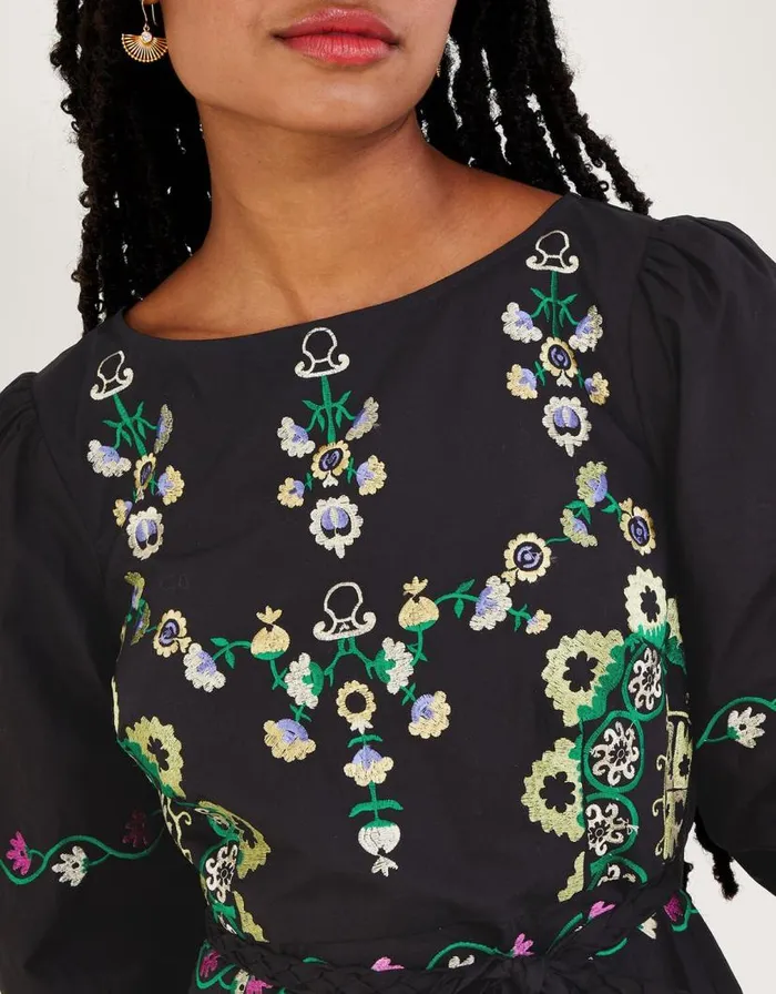 Monsoon Embroidered Tiered Dress Black Women Day Dresses Monsoon Embroidered Tiered Dress Black Women Day Dresses