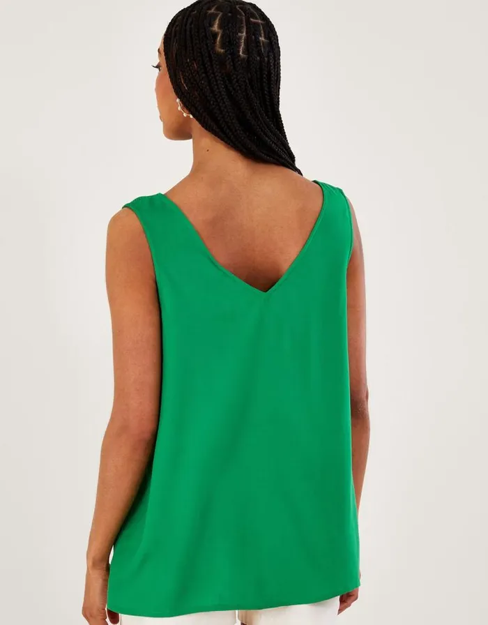 Monsoon Embroidered Wide Strap Vest Top Green Women Tops and Blouses Monsoon Embroidered Wide Strap Vest Top Green Women Tops and Blouses