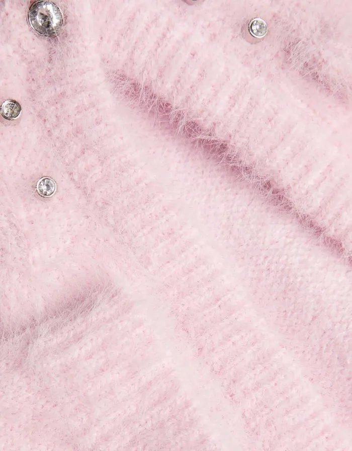 Monsoon Fluffy Gem Collar Bolero Cardigan Pink Children Knitwear and Cardigans Monsoon Fluffy Gem Collar Bolero Cardigan Pink Children Knitwear and Cardigans