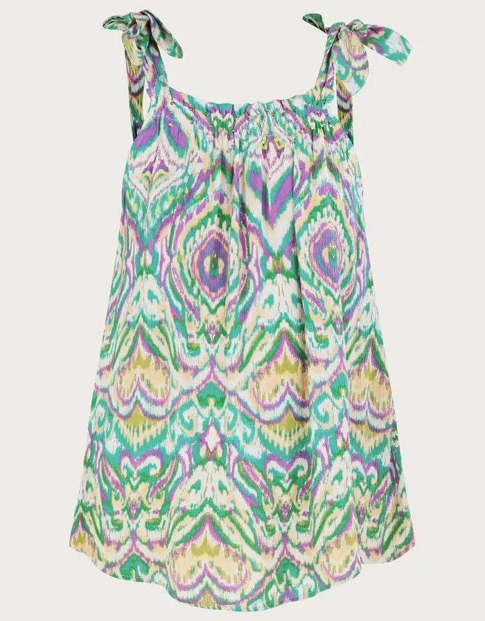 Monsoon Geometric Print Tie Strap Cami White Women Beachwear and Swimwear Monsoon Geometric Print Tie Strap Cami White Women Beachwear and Swimwear