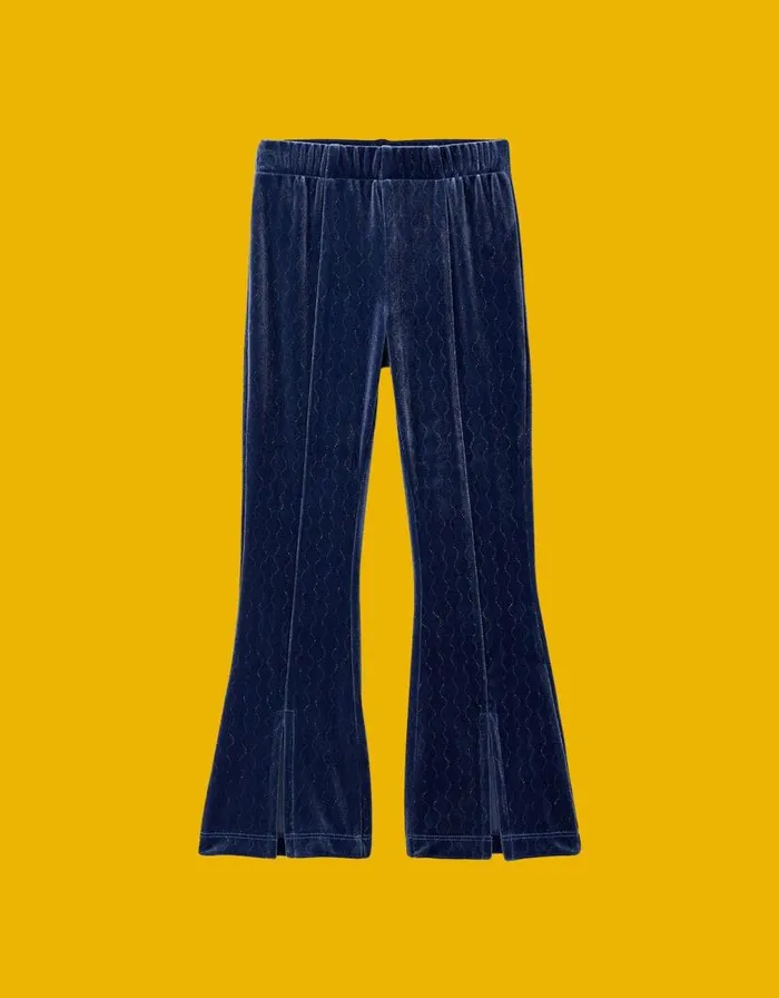 Monsoon Hatley Sparkle Stretch Flare Trousers Blue Children Trousers and Shorts