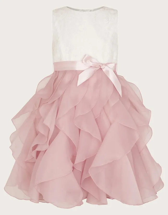 Monsoon Lace Cancan Ruffle Dress Pink Children Dresses Monsoon Lace Cancan Ruffle Dress Pink Children Dresses