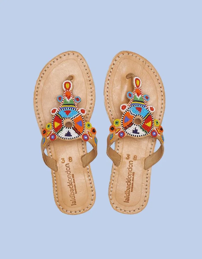 Monsoon Laidback London Simba Leather Sandals Multi Women Sandals