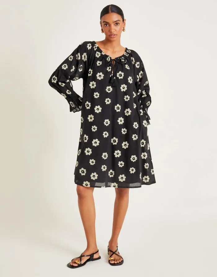 Monsoon Lei Flower Dress Black Women Beachwear and Swimwear Monsoon Lei Flower Dress Black Women Beachwear and Swimwear