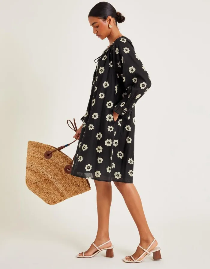 Monsoon Lei Flower Dress Black Women Beachwear and Swimwear Monsoon Lei Flower Dress Black Women Beachwear and Swimwear
