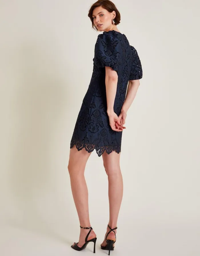 Monsoon Lila Lace Tunic Mini Dress Blue Women Occasionwear Monsoon Lila Lace Tunic Mini Dress Blue Women Occasionwear