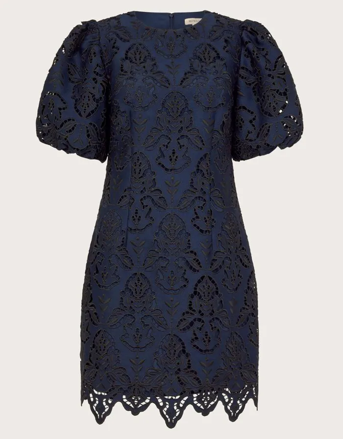 Monsoon Lila Lace Tunic Mini Dress Blue Women Occasionwear Monsoon Lila Lace Tunic Mini Dress Blue Women Occasionwear