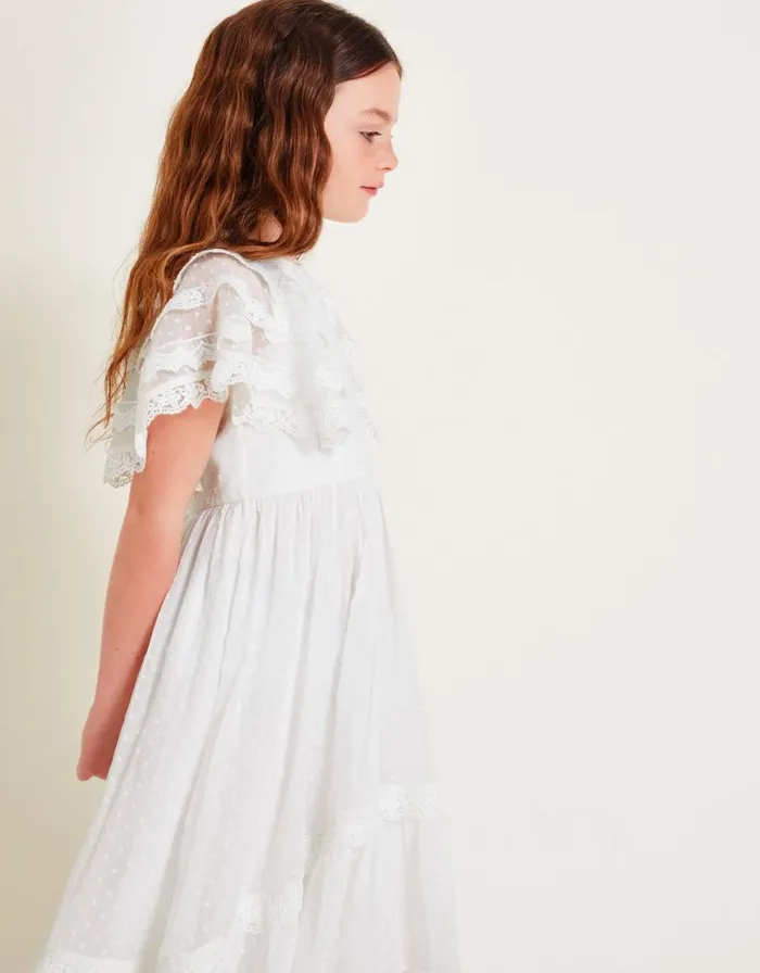 Monsoon Lilibet Boho Dress Ivory Children Dresses