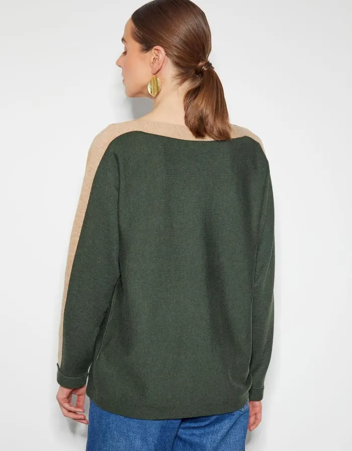 Monsoon Nellie TwoTone Knit Jumper Green Women Knitwear Monsoon Nellie TwoTone Knit Jumper Green Women Knitwear