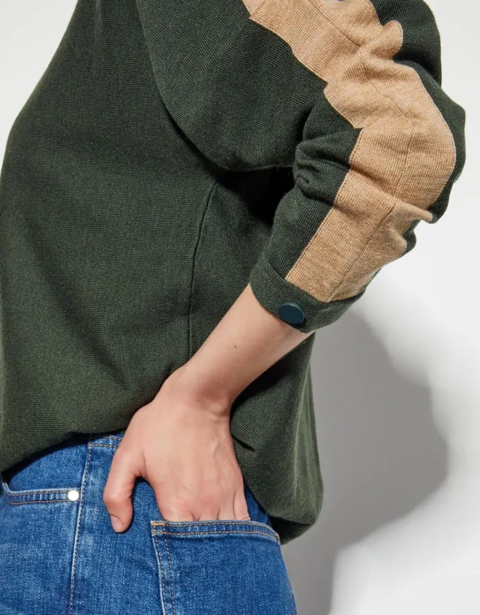 Monsoon Nellie TwoTone Knit Jumper Green Women Knitwear Monsoon Nellie TwoTone Knit Jumper Green Women Knitwear