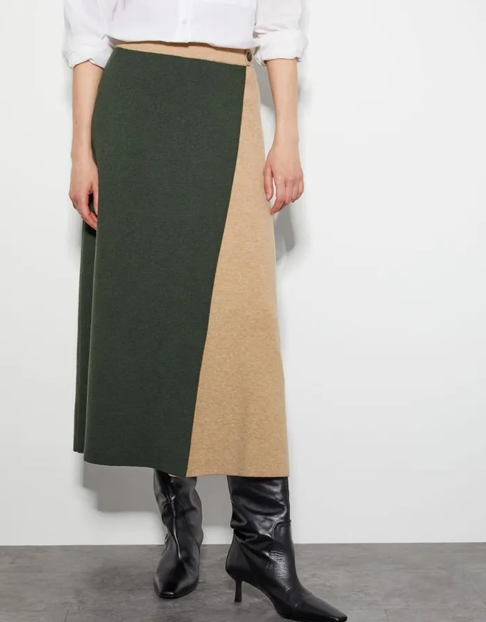 Monsoon Nellie TwoTone Knit Skirt Green Women Knitwear Monsoon Nellie TwoTone Knit Skirt Green Women Knitwear
