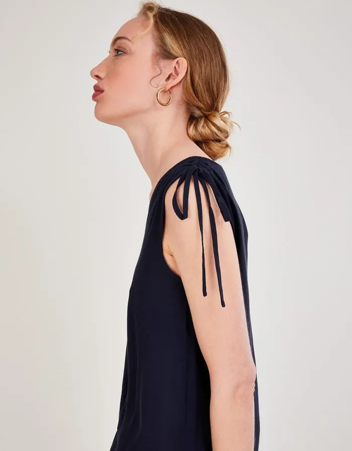 Monsoon Nyla Sleeveless Tank Top With LENZING ECOVERO Blue Women Tops and Blouses Monsoon Nyla Sleeveless Tank Top With LENZING ECOVERO Blue Women Tops and Blouses