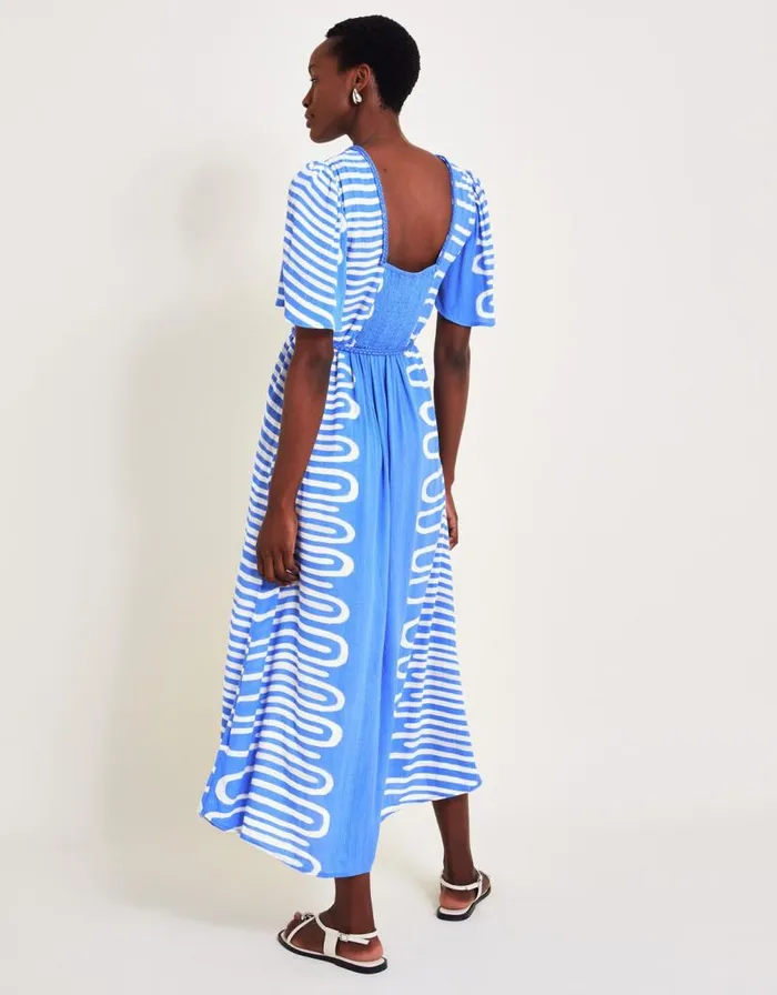Monsoon Orla Print Dress Blue Women Beachwear and Swimwear Monsoon Orla Print Dress Blue Women Beachwear and Swimwear