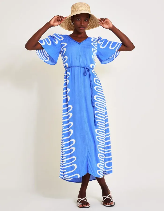 Monsoon Orla Print Dress Blue Women Beachwear and Swimwear Monsoon Orla Print Dress Blue Women Beachwear and Swimwear