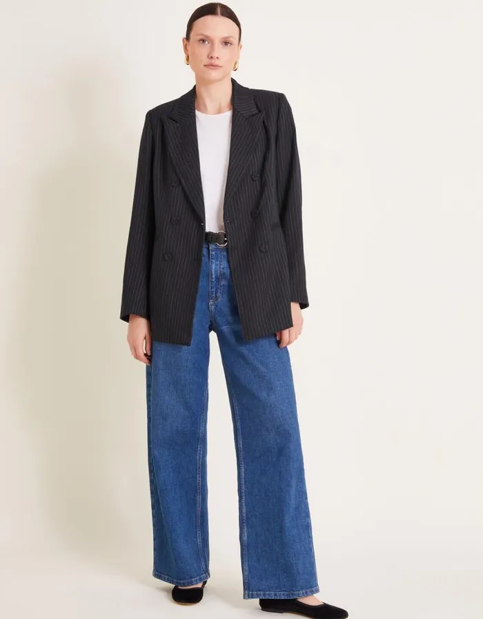 Monsoon Paige Pinstripe Blazer Blue Women Jackets Monsoon Paige Pinstripe Blazer Blue Women Jackets