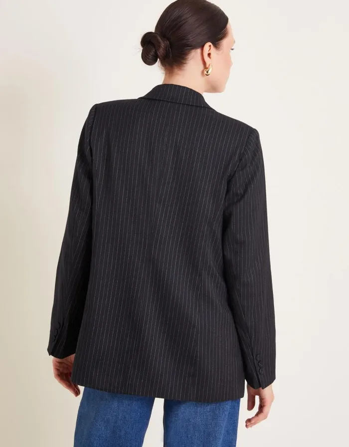 Monsoon Paige Pinstripe Blazer Blue Women Jackets Monsoon Paige Pinstripe Blazer Blue Women Jackets
