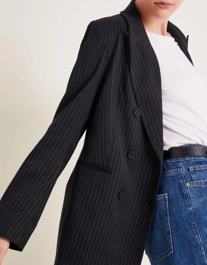 Monsoon Paige Pinstripe Blazer Blue Women Jackets Monsoon Paige Pinstripe Blazer Blue Women Jackets