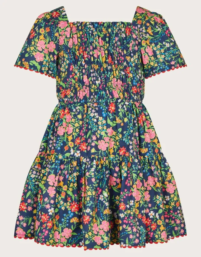 Monsoon Paisley Print Dress Blue Children Dresses
