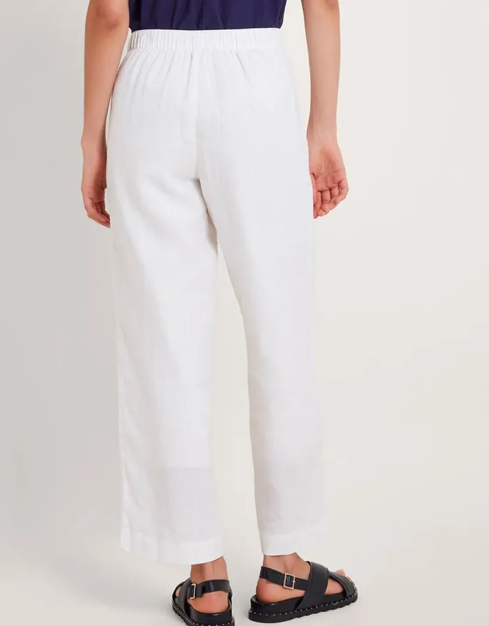 Monsoon Parker ShortLength Linen Trousers White Women Trousers and Jeans Monsoon Parker ShortLength Linen Trousers White Women Trousers and Jeans