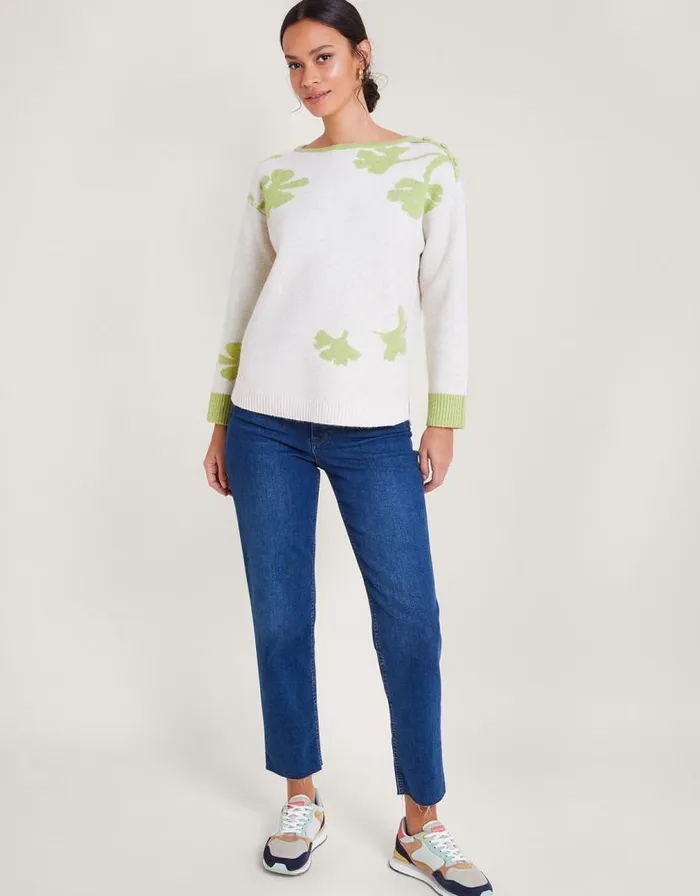 Monsoon Pia Pattern Jumper Ivory Women Knitwear Monsoon Pia Pattern Jumper Ivory Women Knitwear