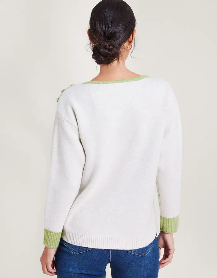 Monsoon Pia Pattern Jumper Ivory Women Knitwear Monsoon Pia Pattern Jumper Ivory Women Knitwear