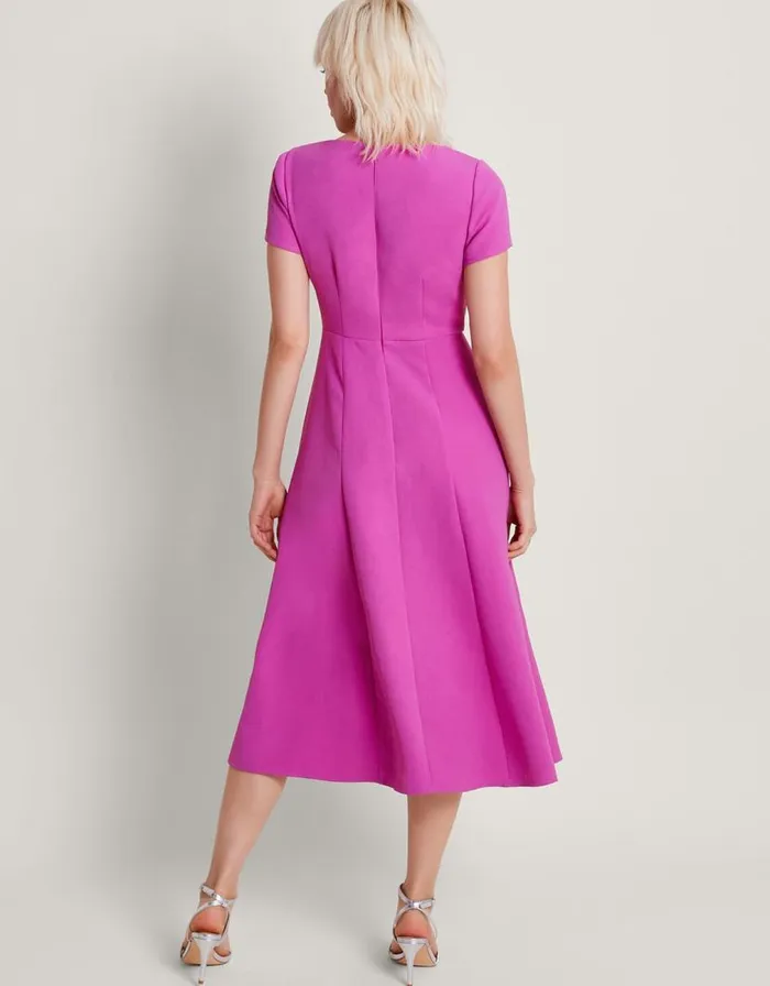 Monsoon Poppy Flared Dress Pink Women Occasionwear Monsoon Poppy Flared Dress Pink Women Occasionwear