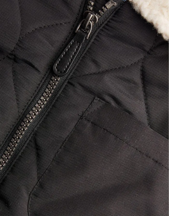 Monsoon Quilted Borg Coat Black Children Coats and Jackets Monsoon Quilted Borg Coat Black Children Coats and Jackets