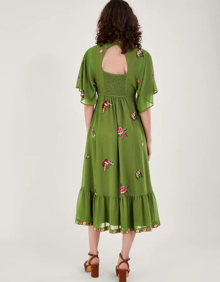 Monsoon Renee Wrap Dress Green Women Occasionwear Monsoon Renee Wrap Dress Green Women Occasionwear