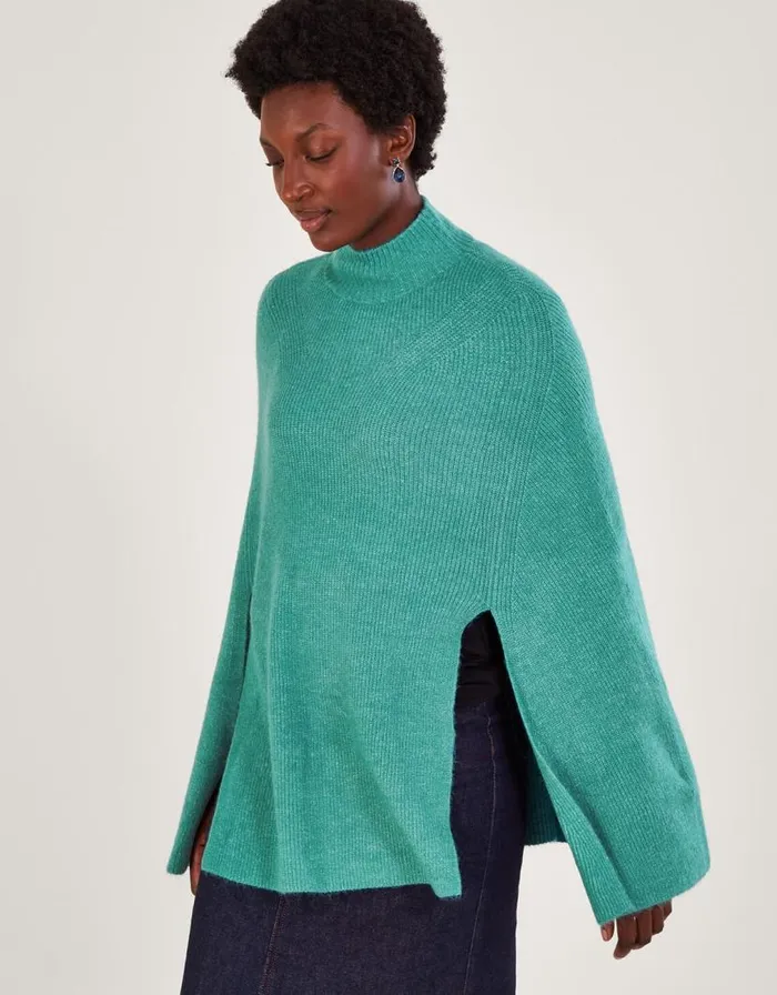 Monsoon Ribbed Poncho Women Knitwear