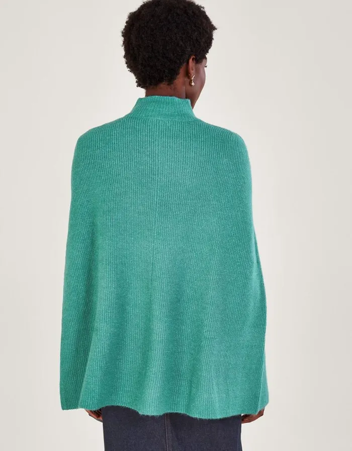 Monsoon Ribbed Poncho Women Knitwear Monsoon Ribbed Poncho Women Knitwear
