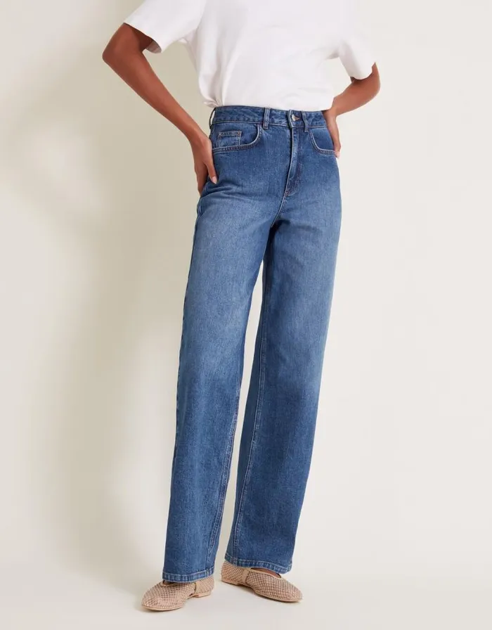 Monsoon Ruby Wide Leg Jeans Blue Women Trousers and Jeans Monsoon Ruby Wide Leg Jeans Blue Women Trousers and Jeans