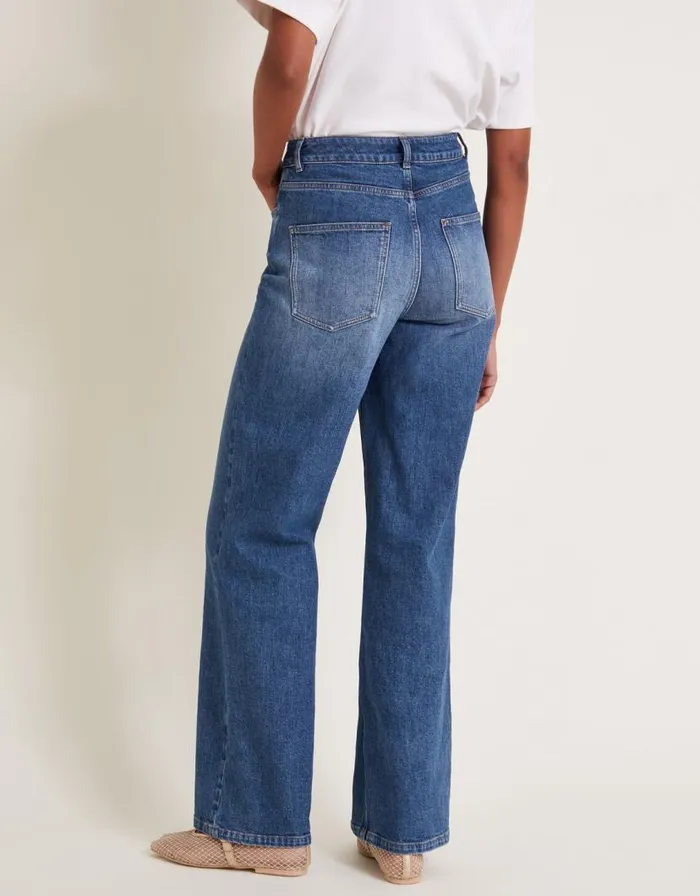 Monsoon Ruby Wide Leg Jeans Blue Women Trousers and Jeans Monsoon Ruby Wide Leg Jeans Blue Women Trousers and Jeans