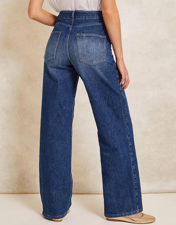 Monsoon Ruby Wide Leg Jeans Blue Women Trousers and Jeans Monsoon Ruby Wide Leg Jeans Blue Women Trousers and Jeans