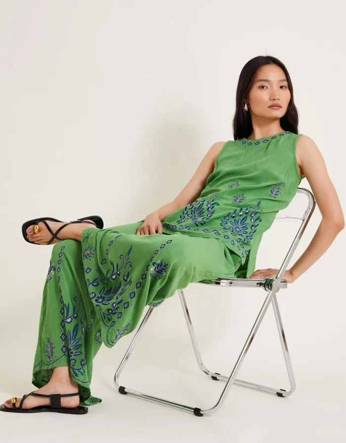 Monsoon Saffron Embroidered Tank Top Green Women Tops and Blouses Monsoon Saffron Embroidered Tank Top Green Women Tops and Blouses