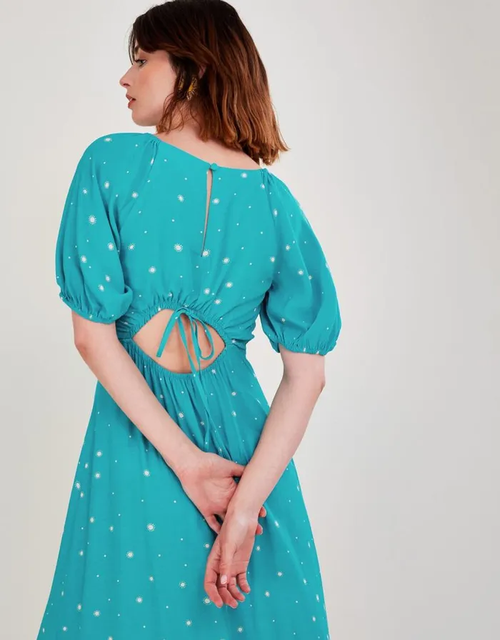 Monsoon Sami Spot Print Dress Teal Women Day Dresses Monsoon Sami Spot Print Dress Teal Women Day Dresses