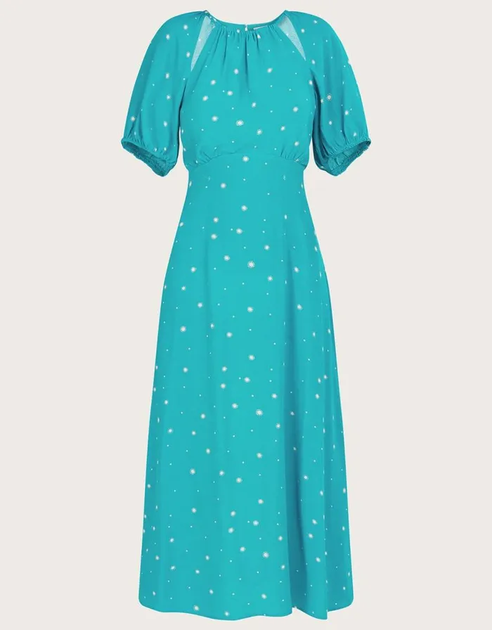 Monsoon Sami Spot Print Dress Teal Women Day Dresses Monsoon Sami Spot Print Dress Teal Women Day Dresses