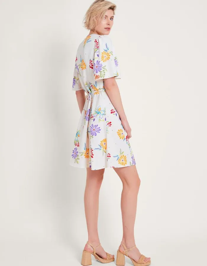 Monsoon Sandie Floral Dress Ivory Women Occasion Dresses Monsoon Sandie Floral Dress Ivory Women Occasion Dresses