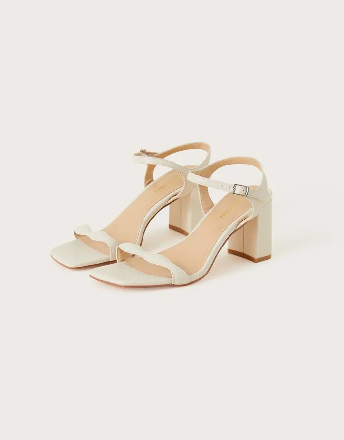 Monsoon Scallop Block Heeled Sandals Nude Women Sandals