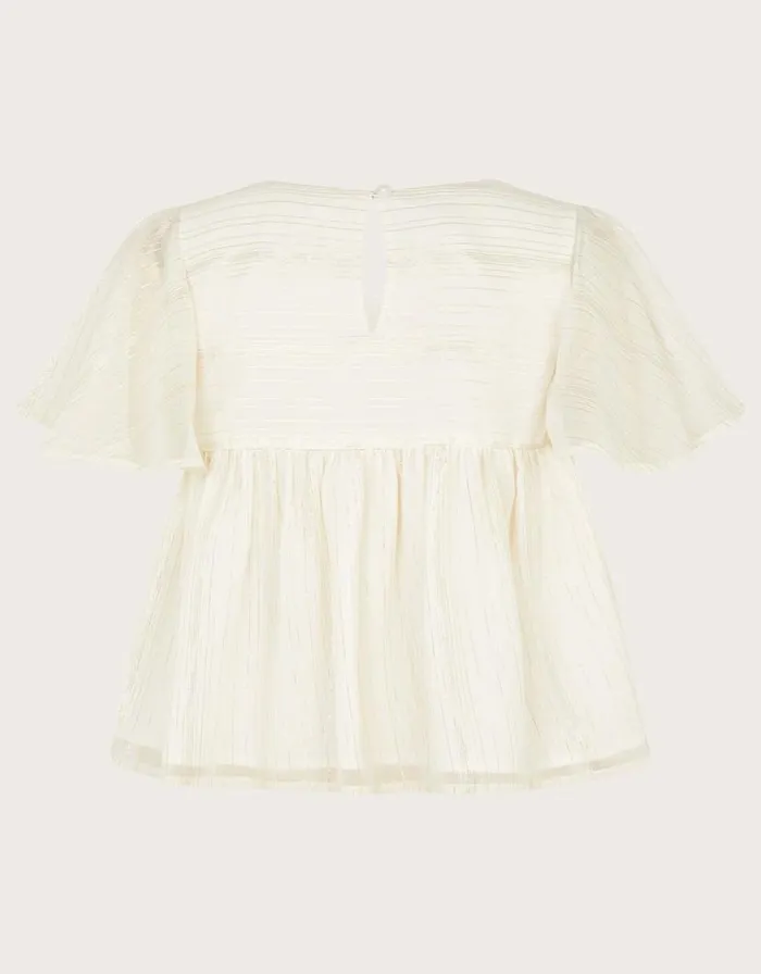 Monsoon Sparkle Bow Woven Blouse Ivory Children Tops and Tshirts Monsoon Sparkle Bow Woven Blouse Ivory Children Tops and Tshirts