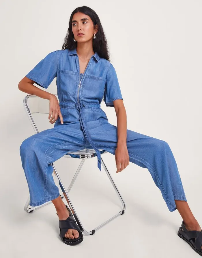 Monsoon Tara Denim Jumpsuit Blue Women Casualwear Monsoon Tara Denim Jumpsuit Blue Women Casualwear