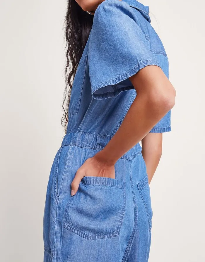 Monsoon Tara Denim Jumpsuit Blue Women Casualwear Monsoon Tara Denim Jumpsuit Blue Women Casualwear
