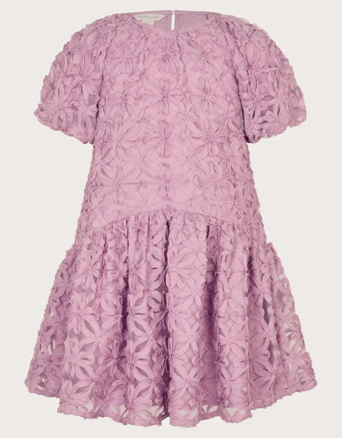 Monsoon Textured Floral Drop Waist Dress Purple Children Dresses Monsoon Textured Floral Drop Waist Dress Purple Children Dresses