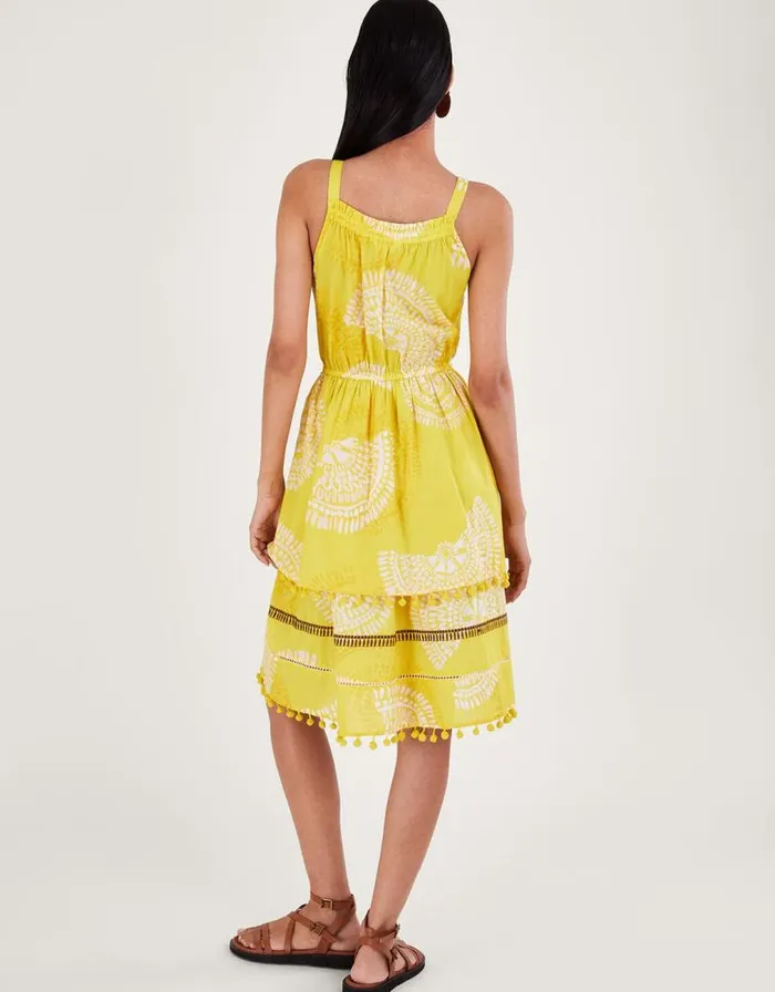 Monsoon Tiered Halter Dress Yellow Women Beachwear and Swimwear Monsoon Tiered Halter Dress Yellow Women Beachwear and Swimwear