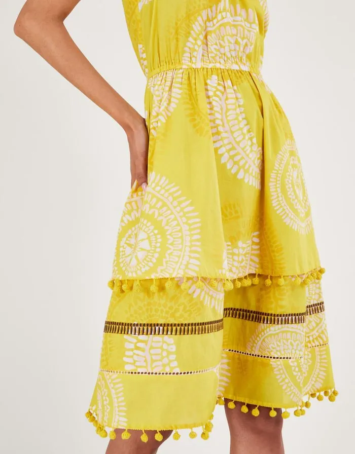Monsoon Tiered Halter Dress Yellow Women Beachwear and Swimwear Monsoon Tiered Halter Dress Yellow Women Beachwear and Swimwear