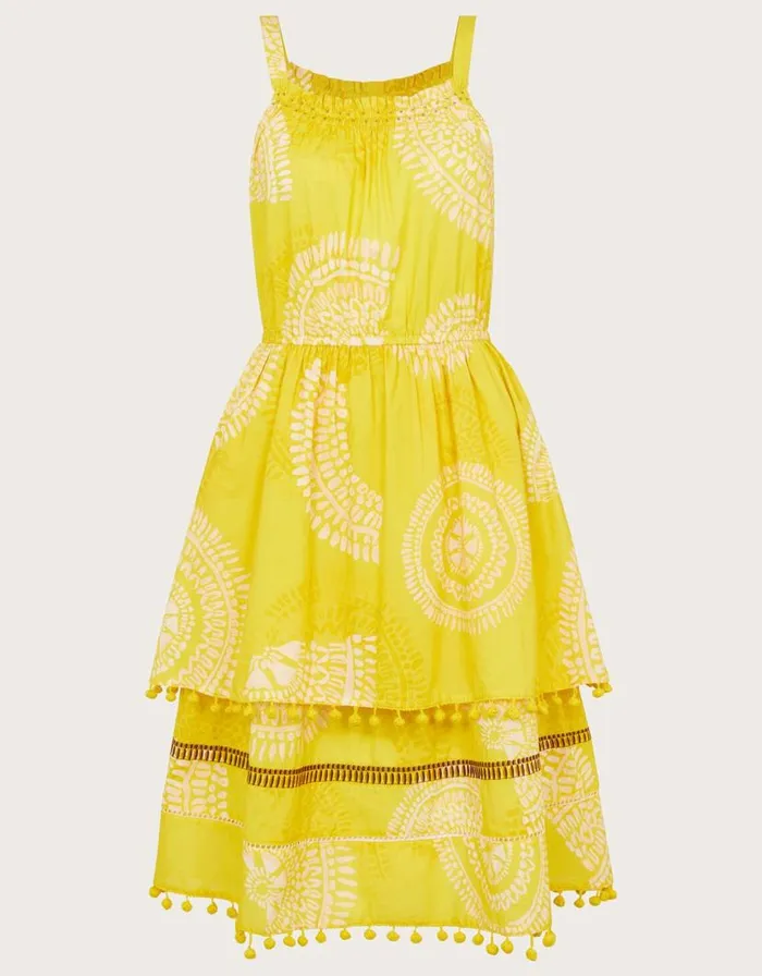 Monsoon Tiered Halter Dress Yellow Women Beachwear and Swimwear Monsoon Tiered Halter Dress Yellow Women Beachwear and Swimwear