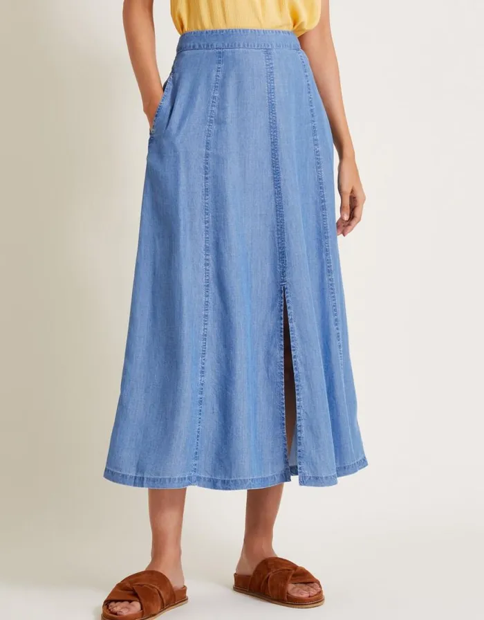 Monsoon Tierra Midi Skirt Blue Women Casualwear Monsoon Tierra Midi Skirt Blue Women Casualwear